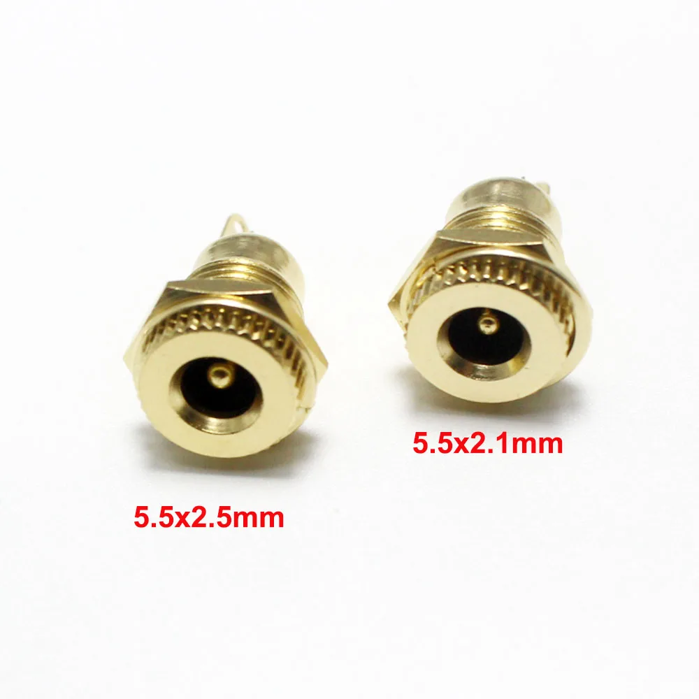 Conectores CC de alta corriente chapados en oro 30V 20A 5,5x2,1mm 5,5*2,5 conector hembra de alimentación tuerca conector adaptador CC de montaje en Panel - imagen 4