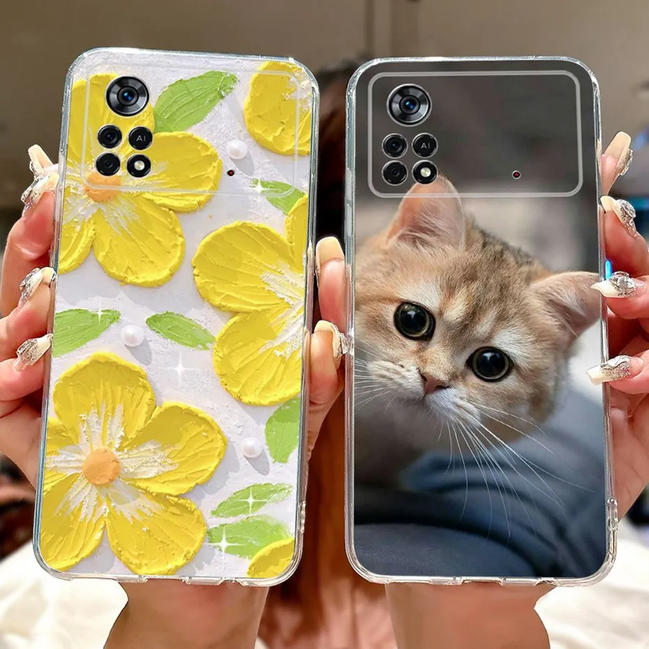 Funda de teléfono con pintura bonita para Xiaomi Poco X4 Pro 5G, funda trasera de silicona suave para POCO X4Pro 5G, parachoques - imagen 2