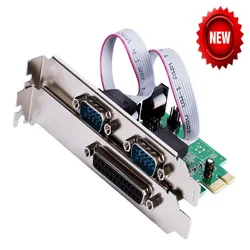 Tarjeta PCI Express Moschip 2x Serial RS232 + Paralelo LPT Windows 10