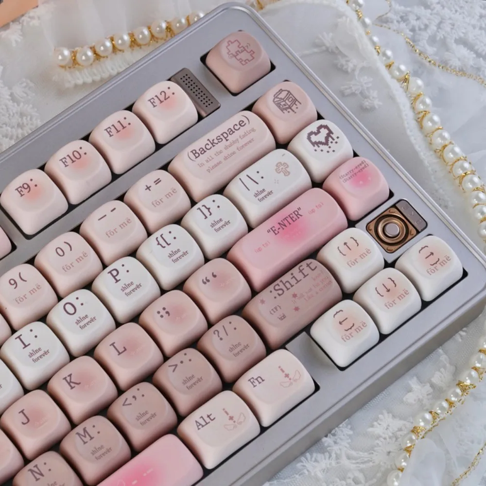 Teclas Tipsy, perfil MOA en inglés, teclas rosas y marrones, Material PBT de DYE-SUB para todos los teclados mecánicos MX 60/66/75/84/87/99/108