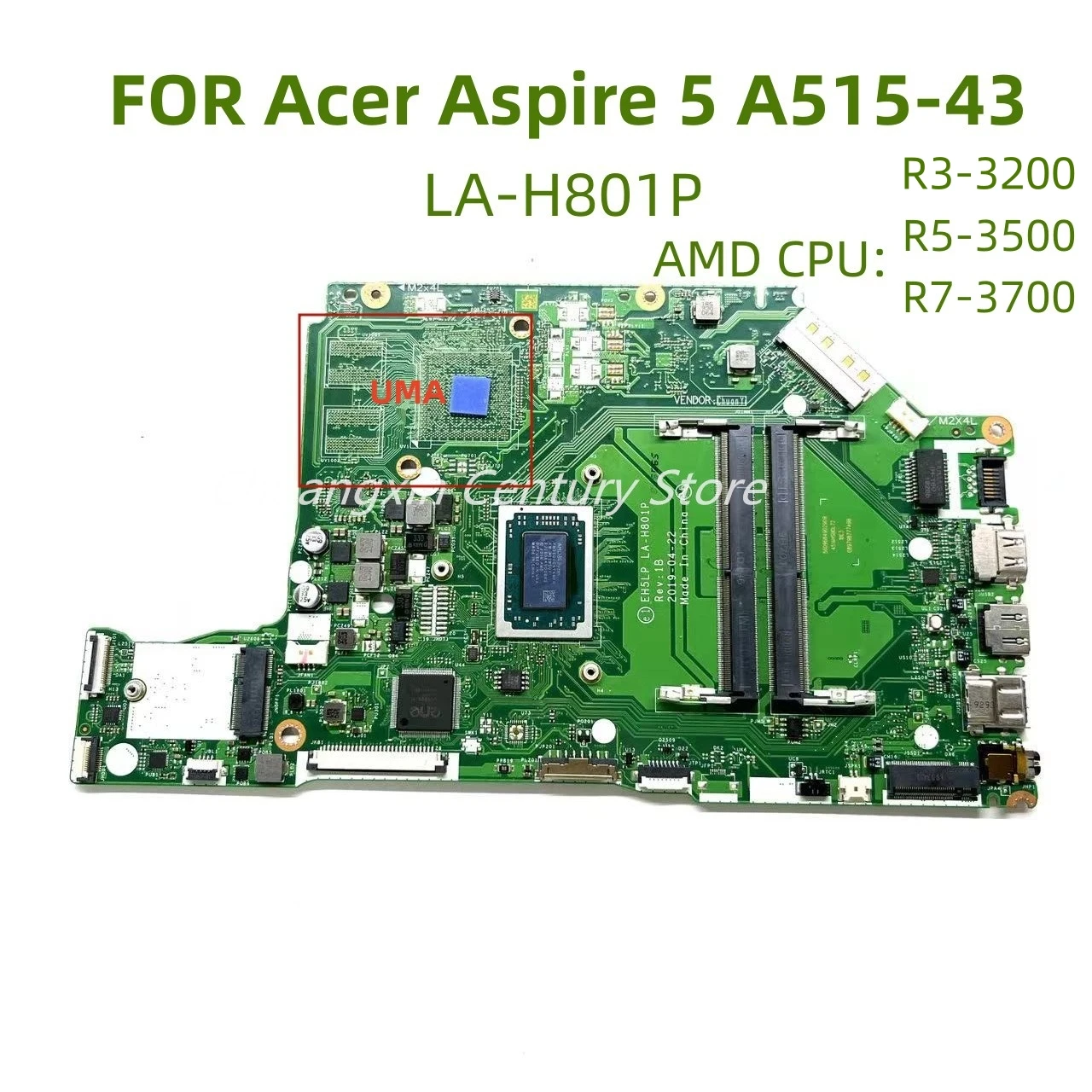 LA-H801P para la placa base del ordenador portátil Acer Aspire 5 A515-43 CPU: R5-3500 R7-3700 integración 100% prueba OK envío