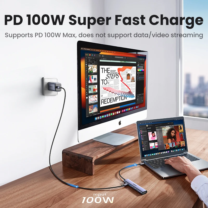 UGREEN 5 en 1 USB C Hub 4K HDMI USB HUB 100W Adaptador multipuerto para MacBook Pro/Air, iPad Pro, iMac, iPhone 15 Pro/Pro Max, XPS - imagen 4
