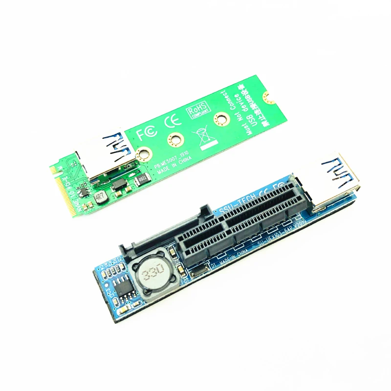 Raiser-Adaptador de puerto de extensión de tarjeta NVME M.2 a PCI-E X4, Conector de tarjetas gráficas, extensor PCIE con Cable USB 3,0 de 60cm - imagen 3