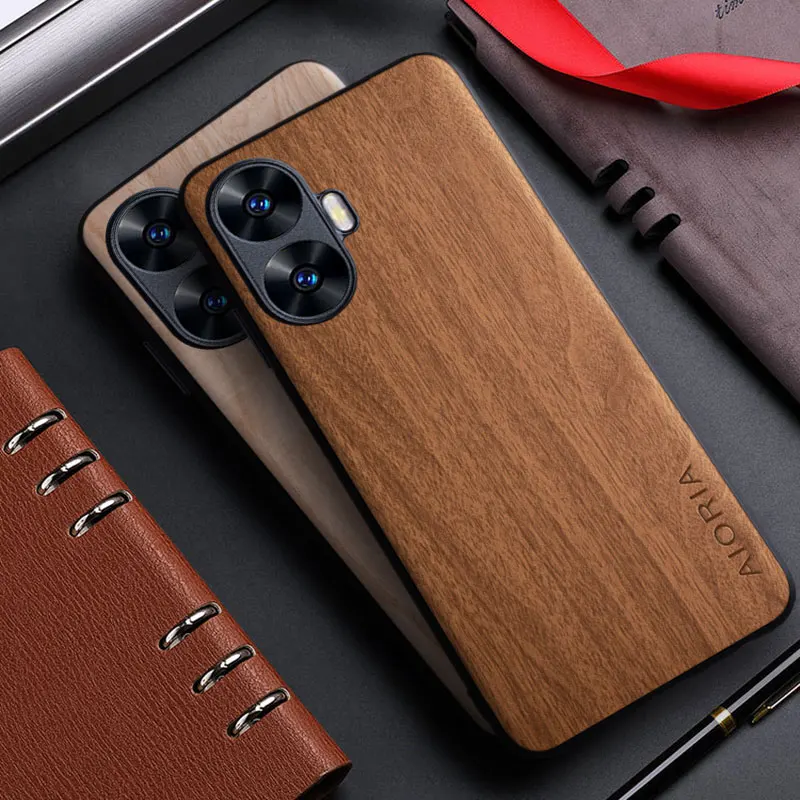 Funda para Realme C55 C53 C35 C33 C31 C30 4G funda con patrón de madera de bambú funda trasera de cuero para realme c55 c53 c35 c33 c31 capa