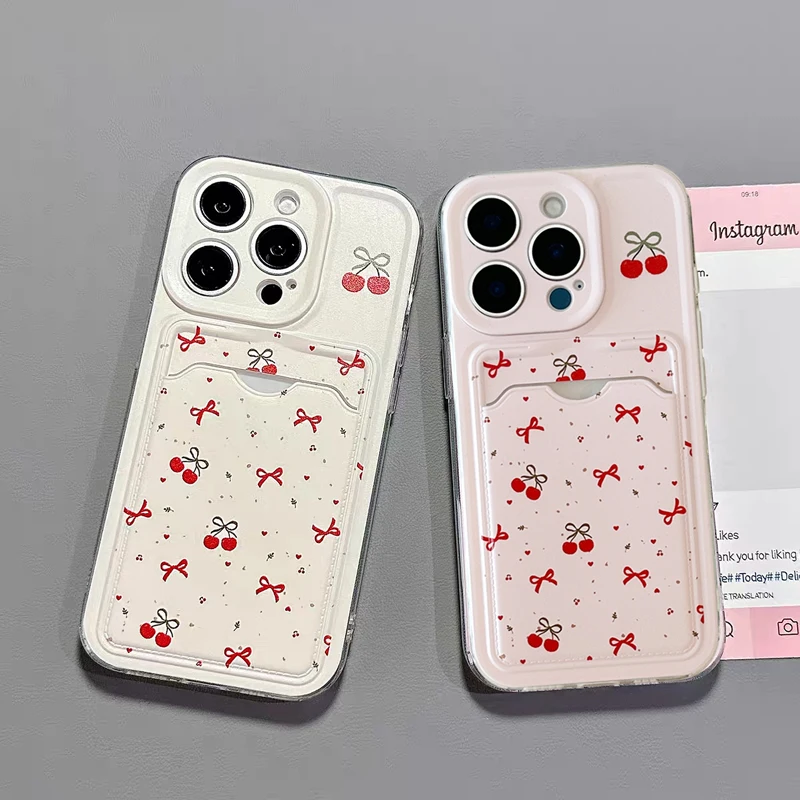 Lindo pequeño flor arco tarjetero cartera mano correa para la muñeca funda para Iphone 13 12 11 Pro Max 13 Mini 6 6S 7 8 Plus SE X XS Max XR - imagen 5