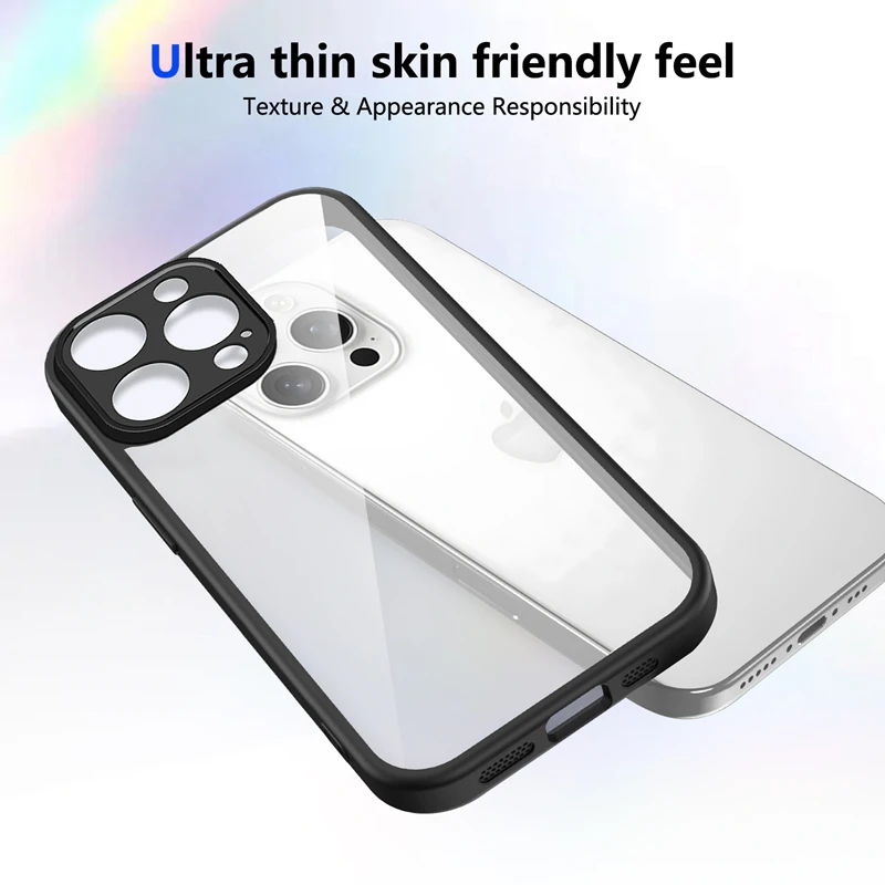 Funda de silicona transparente para Apple iPhone 17 16 15 14 13 12 11 XS Pro Max Air 7 8 Plus 16E PC trasera TPU parachoques cubierta a prueba de golpes - imagen 5