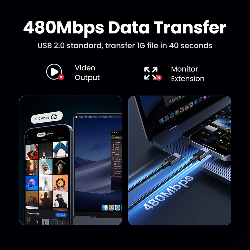 UGREEN PD 240W USB C a USB C Cable PD3.1 carga rápida para MacBook Pro Air Laptop iPhone 17 16 15 Pro Samsung 5A PD Cable de carga - imagen 5