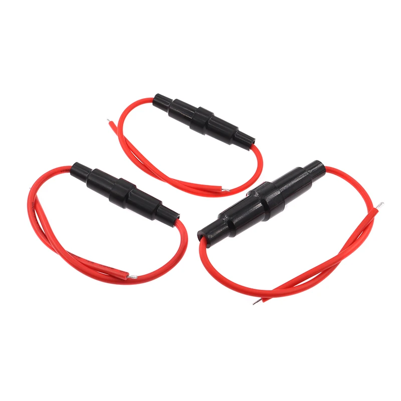 Cajas de fusibles automáticos de vidrio en línea, 5 piezas, 5x20mm, 6x30mm, 250V, 125V, 12V, soporte de tornillos, caja de tubo, soporte de soplado, línea de alambre