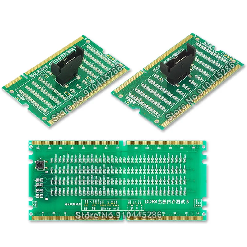 Analizador de diagnóstico de ranura de memoria de placa base DDR2 DDR3, tarjeta de prueba LED DDR4, probador de luz de CPU, carga falsa 1150 1151 1155 1156