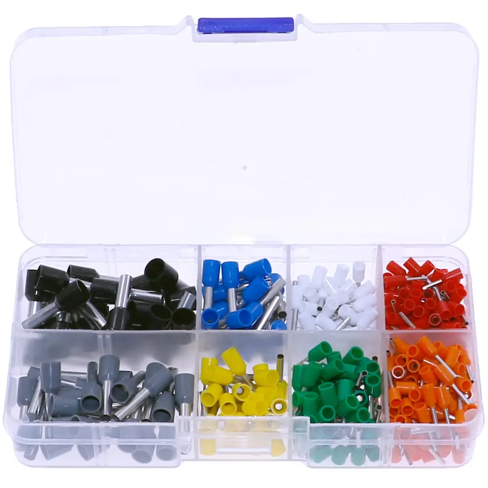 Caja mixta de terminales de extremo de Pin de cable aislado conector de engarzado de cobre de alambre de 400 Uds - imagen 3