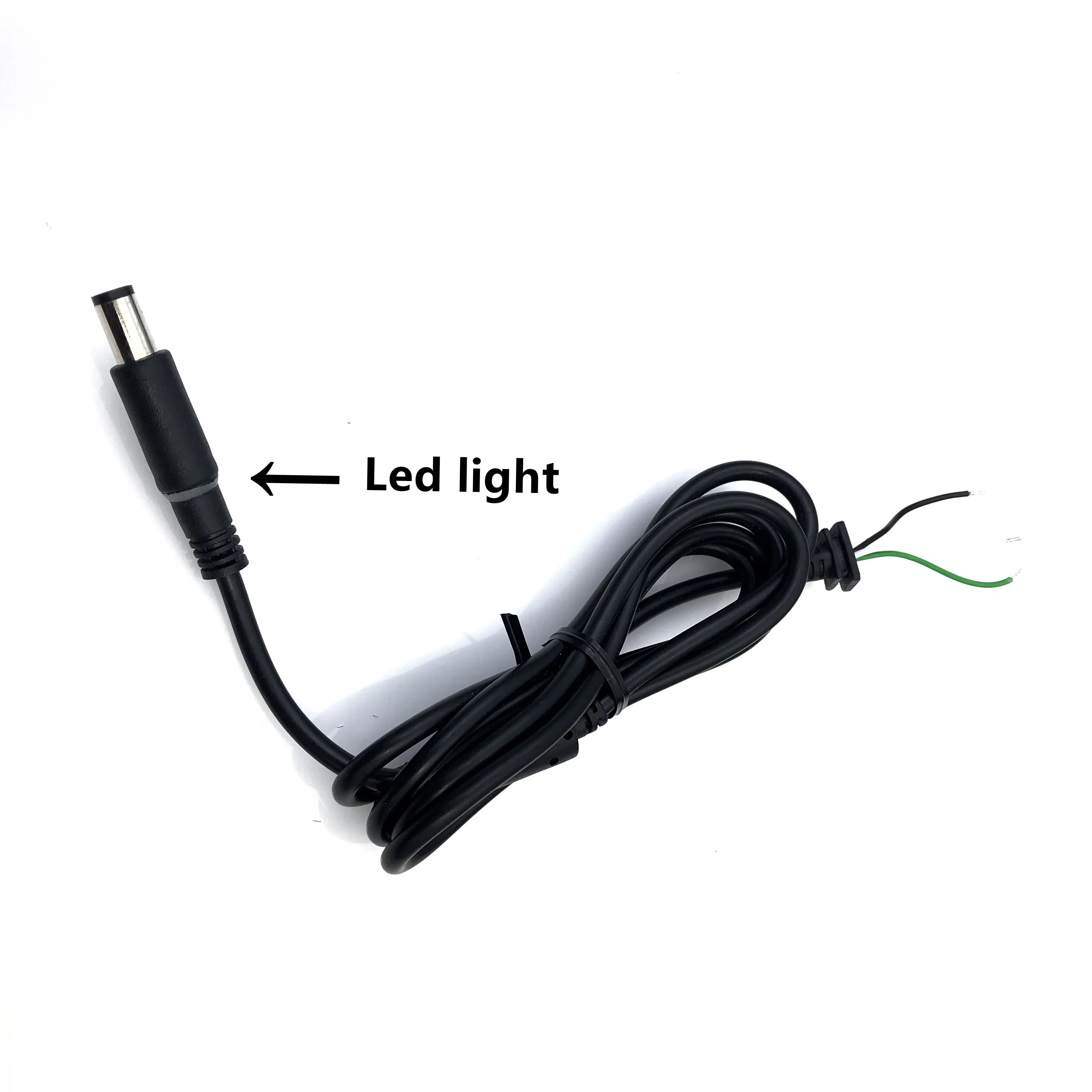 Cable conector de enchufe de punta de CC de cobre para Dell HP, adaptador de cargador de ordenador portátil, Pin negro 7,4x5,0 con luz led, 1,8 M - imagen 5