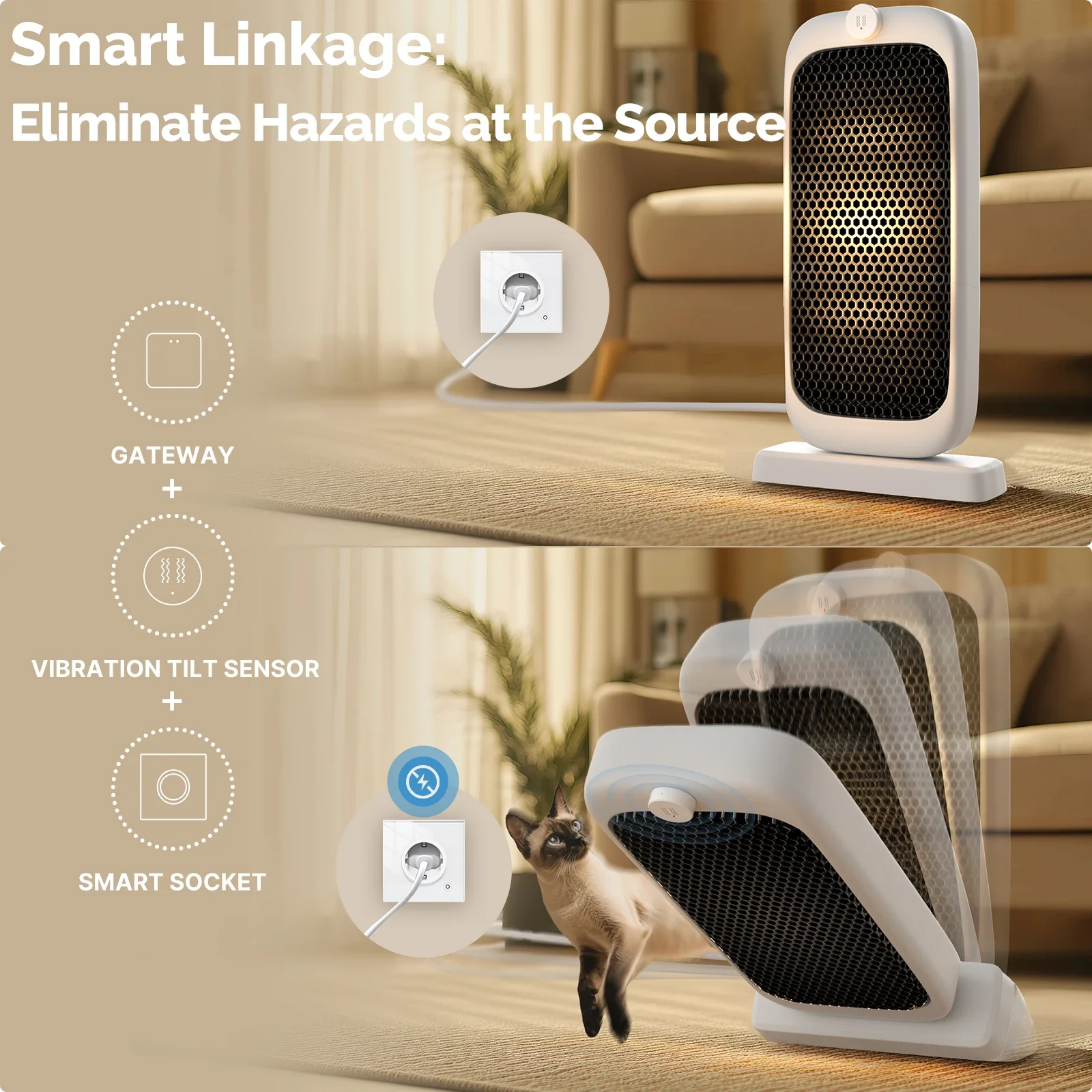 Sensor de vibración inteligente Tuya ZigBee, Detector de inclinación y choque MOES para seguridad de puertas y ventanas, monitoreo XYZ en tiempo Real - imagen 5