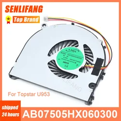 Ventilador de CPU para ordenador portátil, Enfriador de 3 líneas Hypro, cojinete de refrigeración, para Topstar U953, AB07505HX060300 00CWU753KS, DC5V 0.50A