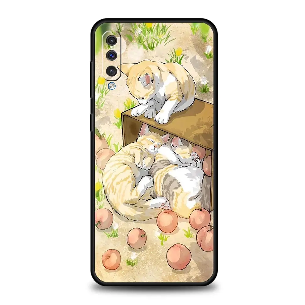 Funda de teléfono con gatos encantadores a la moda para Samsung Galaxy A52 A50 A70 A10 A30 A40 A20S A20E A02S A12 A22 A72 A32 5G A04s funda de silicona - imagen 4