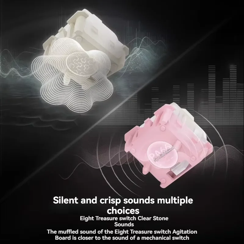 Wuque Studio-interruptor magnético de flujo rosa, interruptores de teclado de efecto Hall lineal RGB, sonido Clacky profundo, 35gf, disparo rápido para juegos - imagen 5