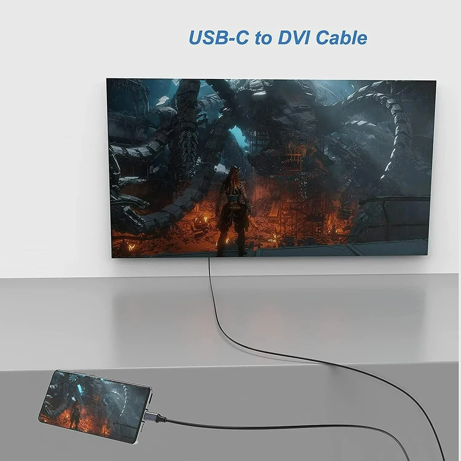 Cable USB C a DVI de 1080P macho a macho tipo C a 24 + 24 + 5 convertidor DVI para Thunderbolt MacBook Pro proyector Monitor TV S8 S9 ﻿ - imagen 3