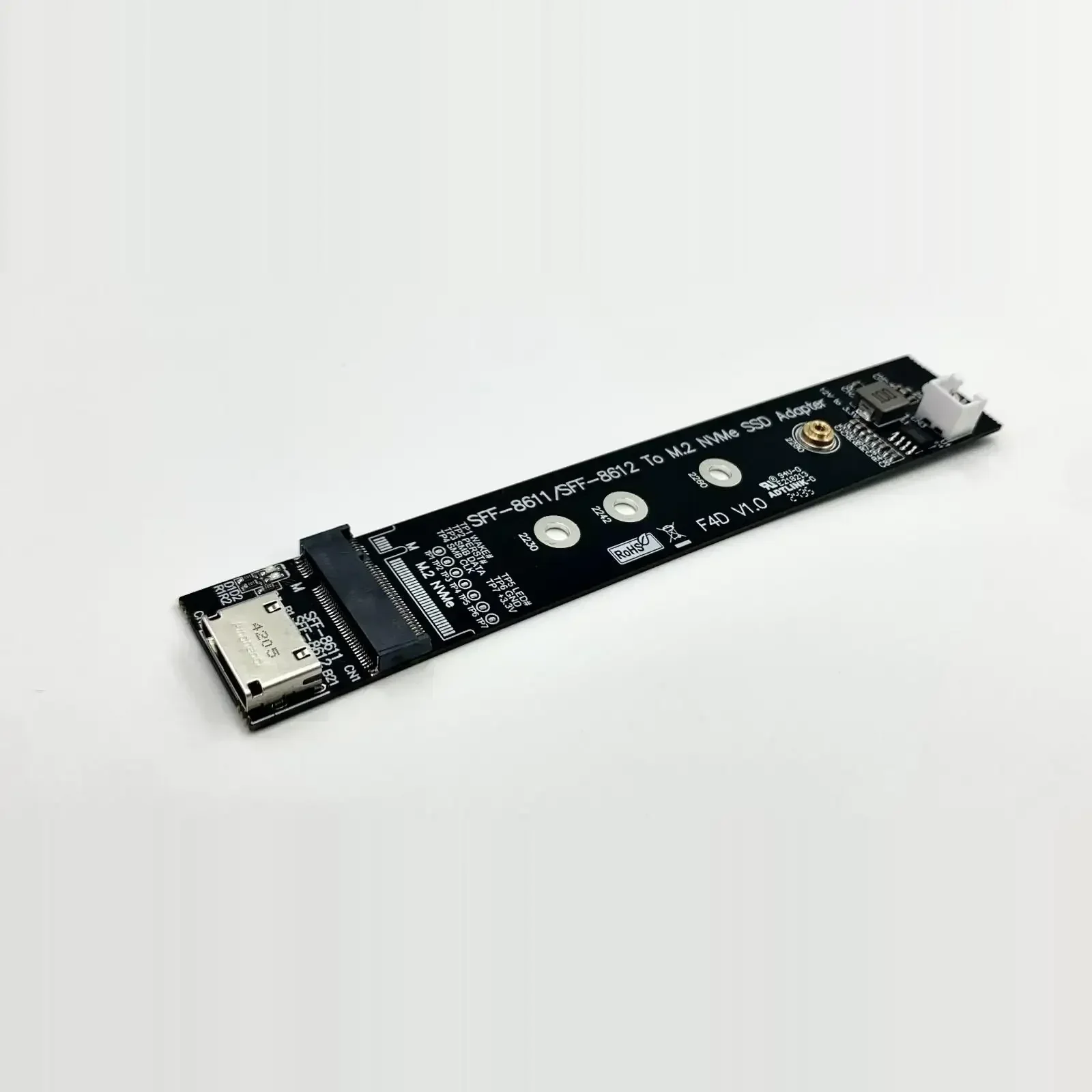 ADT nuevo 64Gbps para SFF-8611/8612 OCuLink a NVMe m-key 2230 2242 2260 2280 M.2 SSD tarjeta adaptadora PCIe 4,0x4 Gen 4 tarjeta convertidora - imagen 4