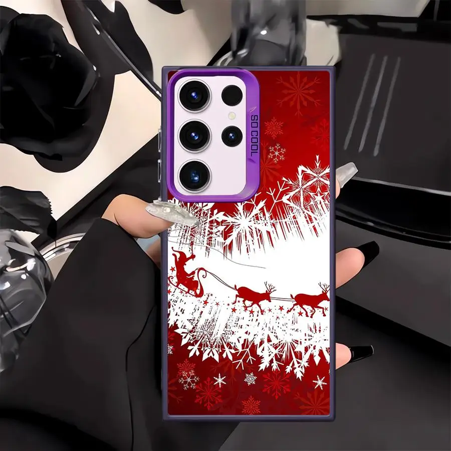 Funda trasera de teléfono para Samsung Galaxy S23 S22 S24 FE Note 20 Ultra S21 S23 S20 Plus S25 Navidad Papá Noel - imagen 5