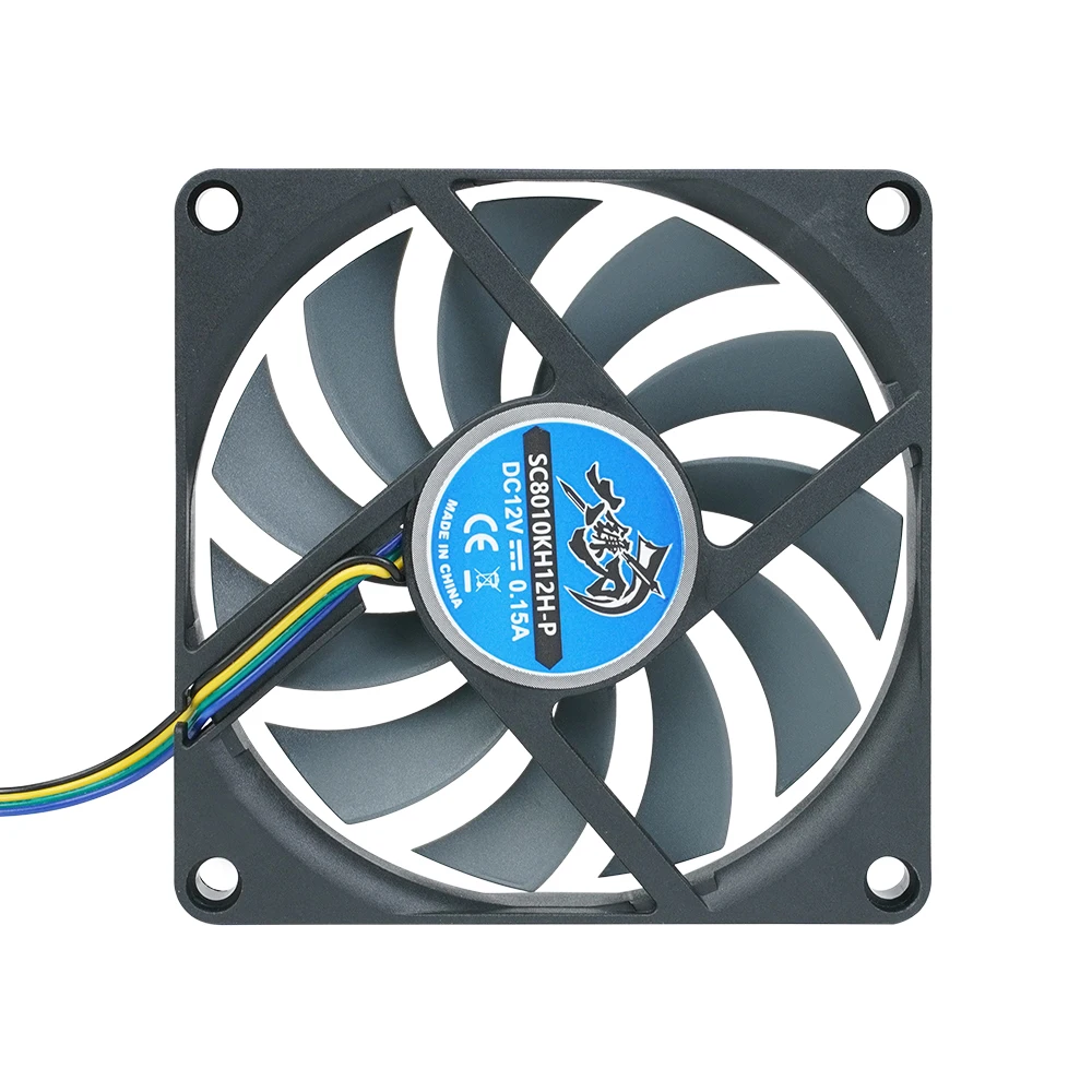 Typhoon-ventilador de 8cm, dispositivo superfino de 3000RPM, 4 pines, PWM, Control de velocidad, caja de ordenador, 80x80x10mm,SC8010KH12H-P - imagen 3