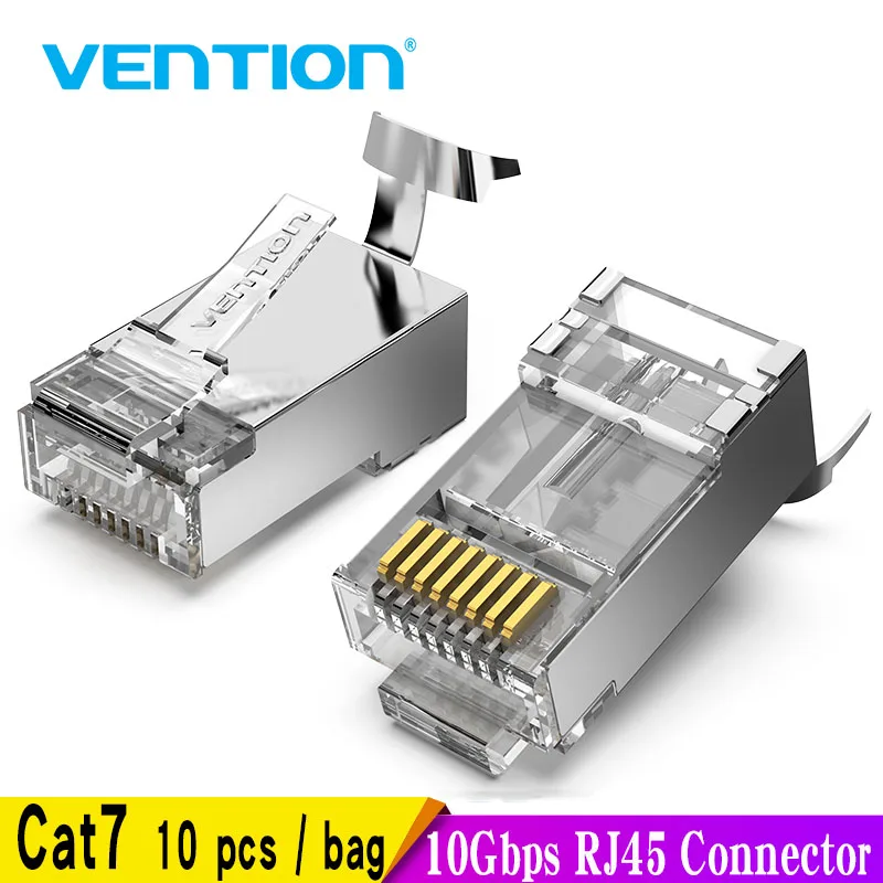 Vention Conector RJ45 Cat7 STP Crimpado Oro Cable Ethernet