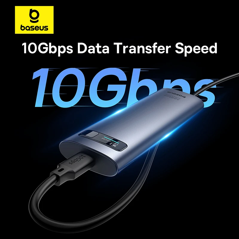 Baseus M2 SSD Case M.2 NVMe SATA más rápido USB C 3,2 Gen 2 10Gbps adaptador de carcasa 8TB expansión de almacenamiento protección de datos SSD Case - imagen 4