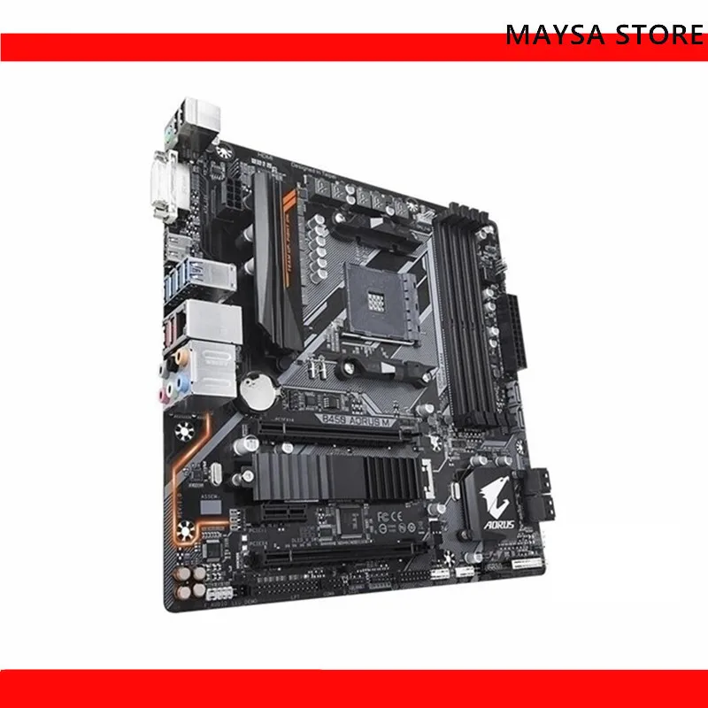 Placa base original B450 AORUS M Socket AM4 DDR4 DVI 64GB GA-B450 AORUS M placa base usada - imagen 2
