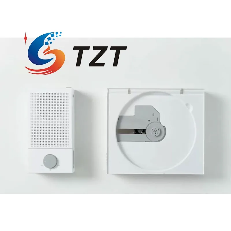 TZT Blanco TINYL SPLIT 3 en 1 Reproductor de CD dividido retro magnético de alta fidelidad Altavoz Bluetooth de 5 W Carga tipo C