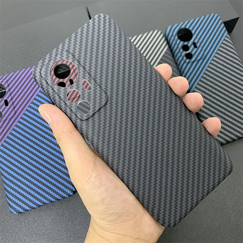 Funda de rayas de fibra de carbono para Xiaomi 12T, 12 Ultra, 12S, 12X, 12Pro, 11Ultra, 11, 10Pro, elegante, delgada, a prueba de golpes, Mi12T - imagen 4