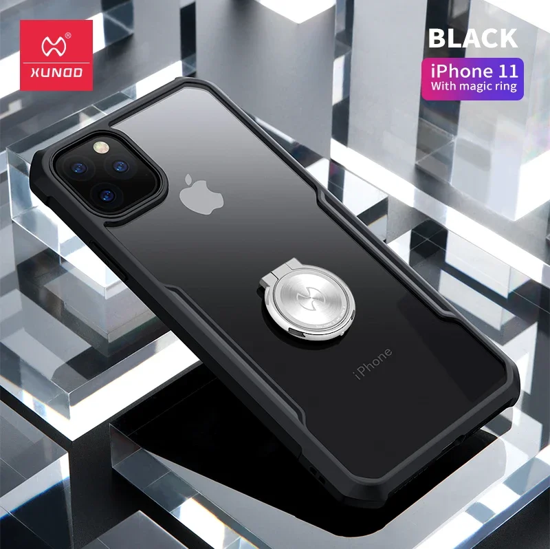 Para iPhone 11 Pro funda Xundd a prueba de golpes transparente PC + TPU cubierta de teléfono para iPhone 11 Pro Max funda con anillo чехол - imagen 2