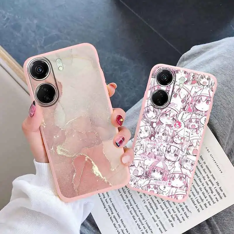 Funda con estampado de mármol y corazón rosa para Redmi 13C 13 A5 A3, funda protectora de silicona suave pintada con búho de dibujos animados para cámara - imagen 3