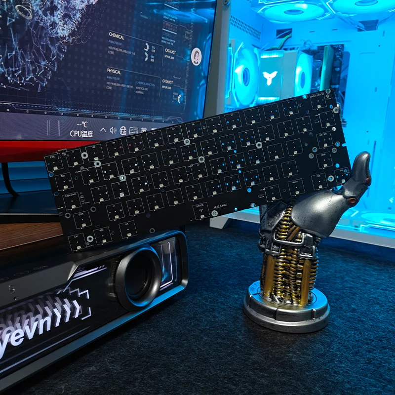 H60PRO 61 teclas interruptor magnético placa PCB RGB posición de luz de alto brillo Gh60 accesorios de teclado mecánico para juegos 60 diseño - imagen 4