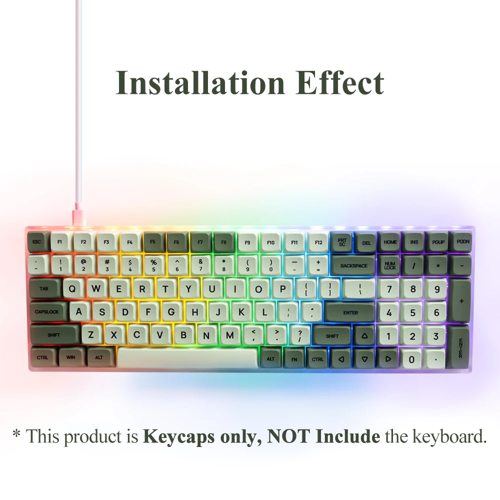 Juego de teclas XDA PBT de 125 teclas, color verde Matcha para teclado mecánico de 61/64/68/75/87/98/104/108 teclas para Cherry/Gateron/Otemu/Kailh - imagen 2