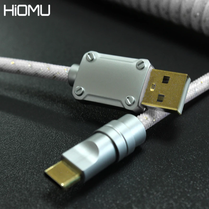 Hiomu-Cable en espiral para teclado mecánico, conector de aviador de Metal desmontable, conector de aviación de carga, accesorios para teclados - imagen 4
