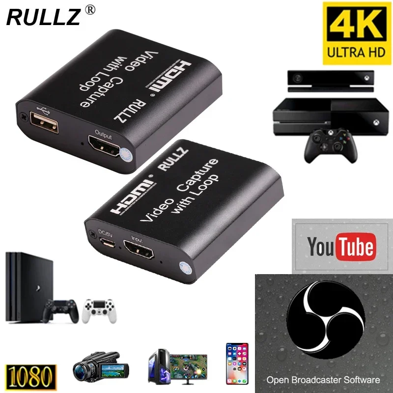 Tarjeta De captura De vídeo HDMI 1080P 4K HDMI USB 2,0 3,0 Placa De Captura juego De mesa grabación transmisión en vivo transmisión TV HDMI Loop - imagen 3