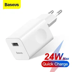 Baseus Cargador Pared USB Rápido Móvil QC 3.0 para iPhone Xiaomi