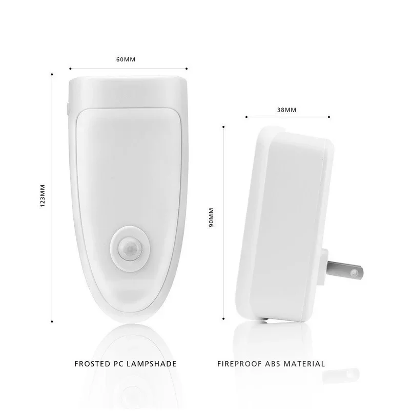 Luz nocturna inteligente, Control de Sensor de movimiento, detección de movimiento blanca fría, Mini lámpara enchufable para dormitorio, sala de estar y escalera - imagen 4