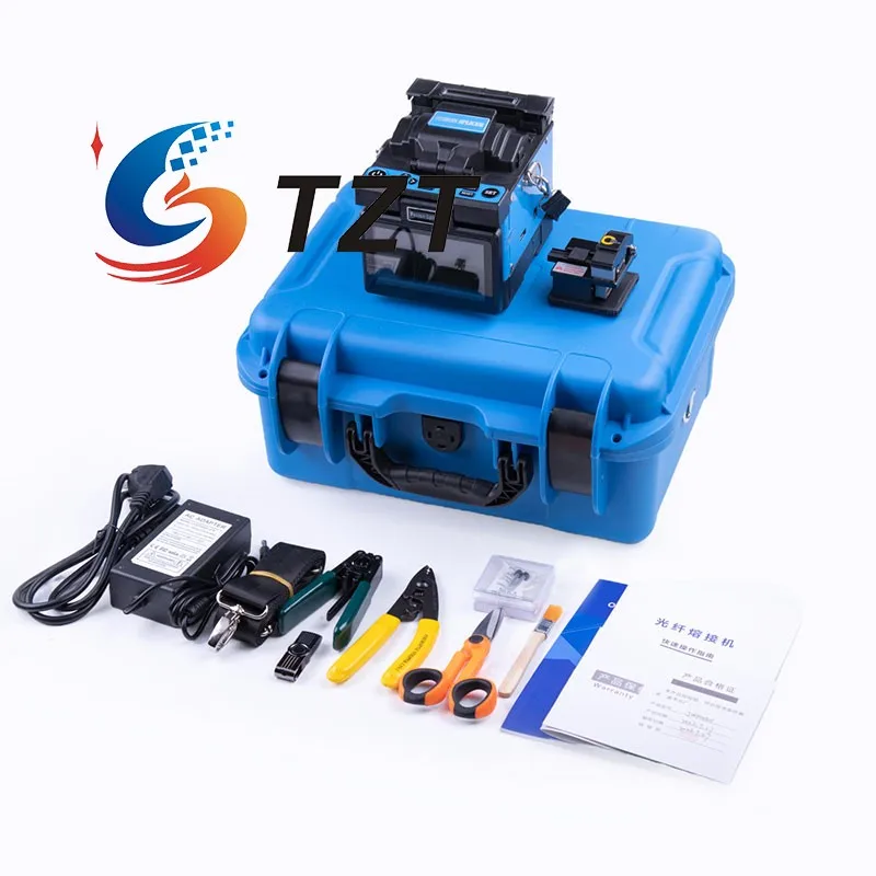 Empalmador de fusión de fibra única portátil TZT JW4108H, compatible con aumento de vista de fibra 250X para SMF MMF DSF NZDSF