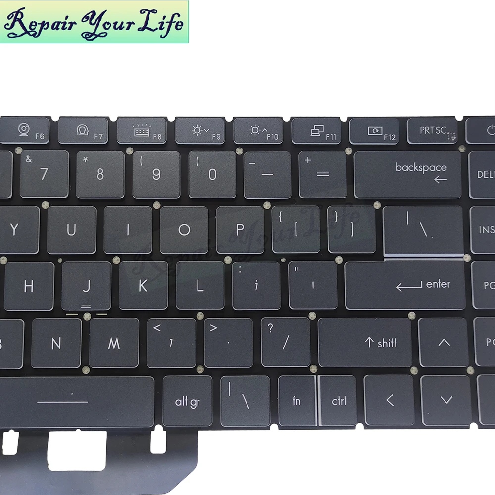 Teclado retroiluminado árabe ruso para ordenador portátil MSI Creator Z16 MS-1571 Z16-A11U A11UE A11UET Summit B15 Summit B15 A11SBL MS-1552 - imagen 3