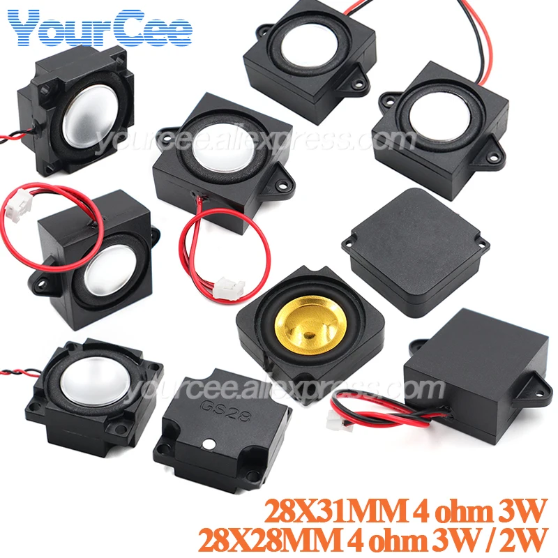Altavoz de cavidad 2831 4 ohm 3W frecuencia completa 2828 4 ohm 3W 2W altavoces de Audio de graves Cable 2P 28X28mm 28x31mm para computadora portátil