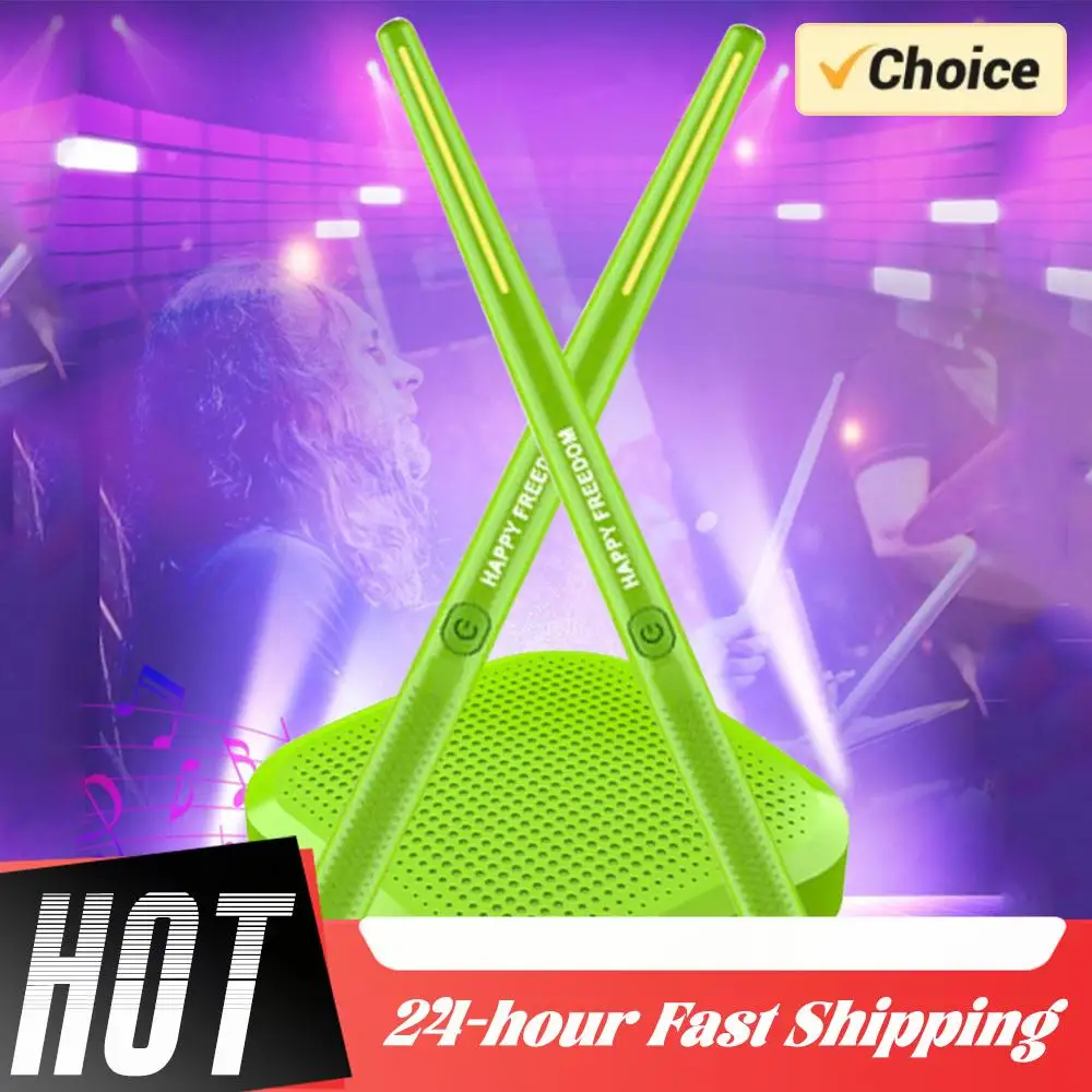 Batería electrónica inteligente Virtual, Kit de batería de aire de bolsillo eléctrica con baquetas, pedales, Kit convertidor de Audio para adultos y niños principiantes