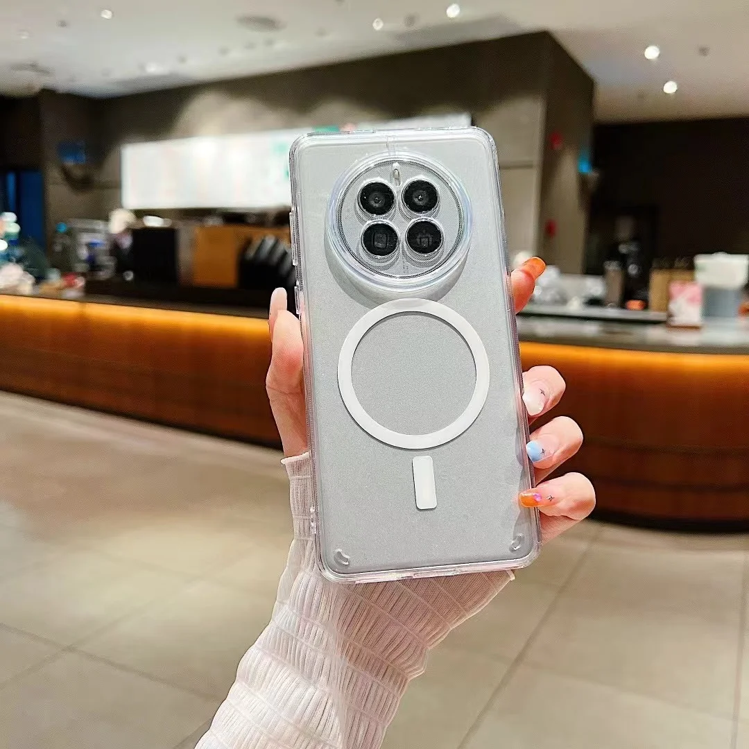 Funda para Mate 50 Pro para Magasfe, carga inalámbrica magnética, parachoques suave, cubierta transparente dura a prueba de golpes para Huawei Mate50 Pro 50Pro - imagen 2