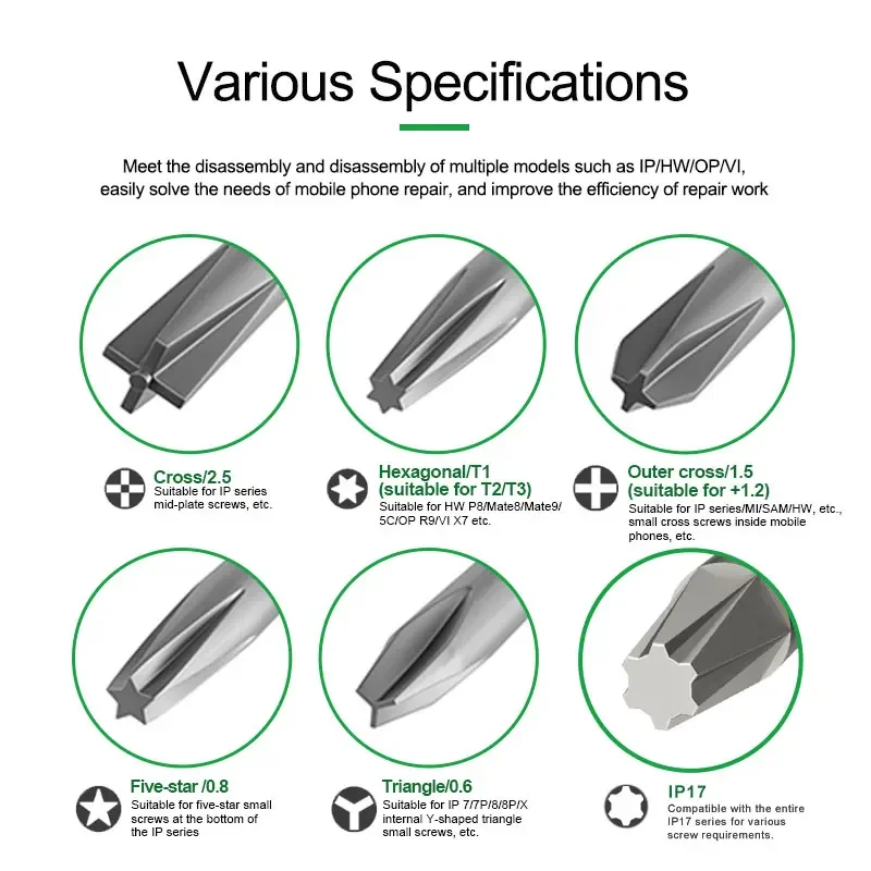 Juego de destornilladores de reparación universales RELIFE RL-728 para teléfonos móviles y portátiles herramientas de destornillador de perno de desmontaje magnético fuerte - imagen 4