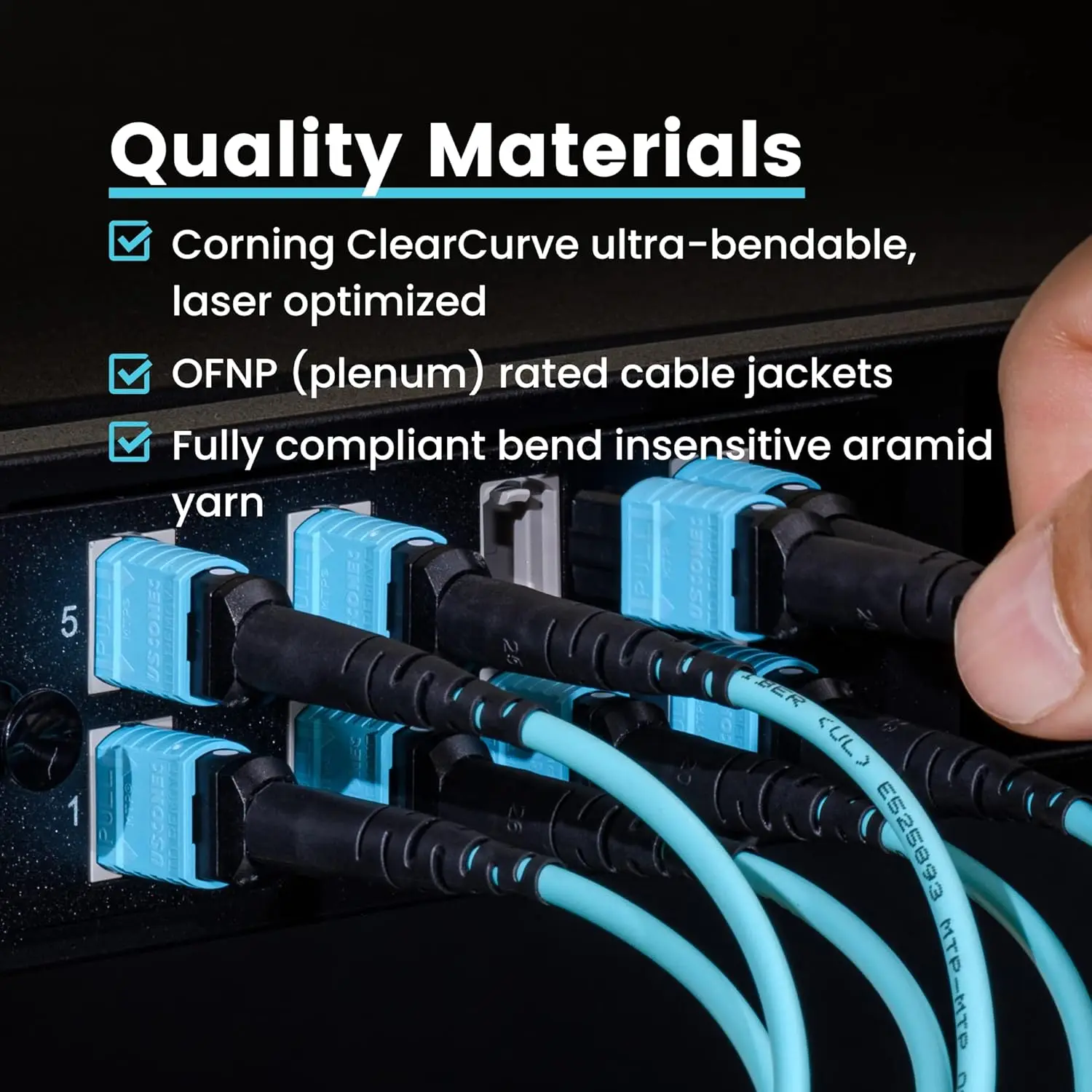 Cable MPO 8 Fibra hembra a hembra MPO-MPO Cable de conexión de fibra óptica multimodo tipo B OM3 - imagen 4