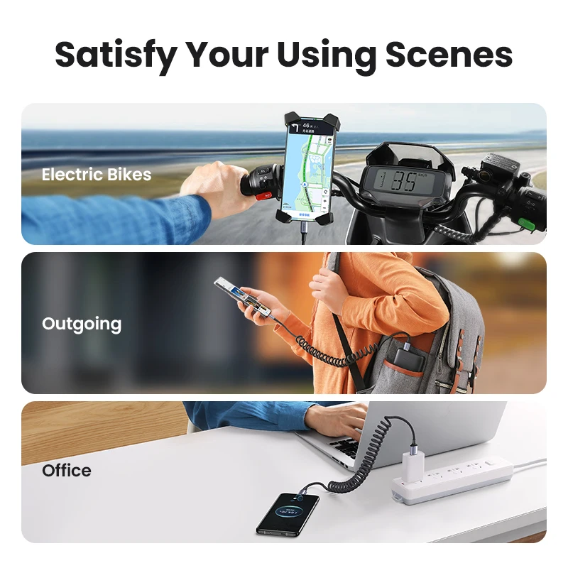 UGREEN-Cable USB tipo C de 6A y 100W para móvil, cargador de coche telescópico de carga rápida para Huawei Honor y Xiaomi 100W/66W - imagen 4