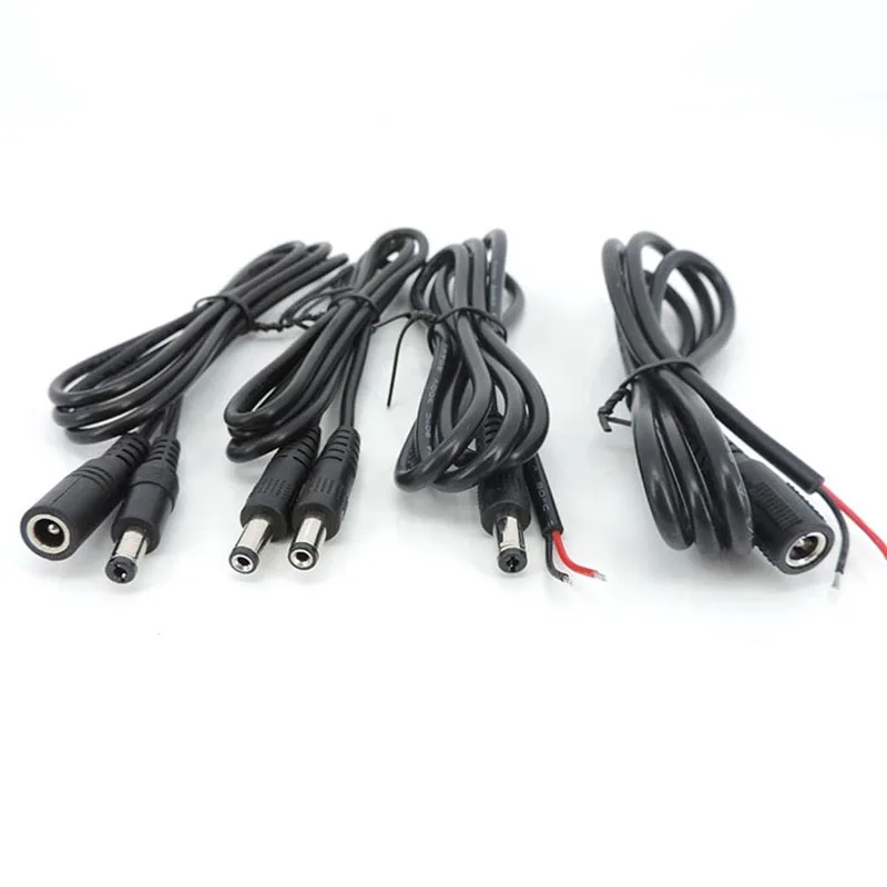 Cable de extensión CC de 5,5mm y 2,1mm, Cable de alimentación macho y hembra para cámaras de seguridad CCTV, tira de luces LED - imagen 2