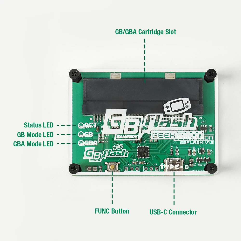 EPICJOY GBflash GBA/GBC Quemador Adaptador USB de gran diseño Sin pantalla GBflash Cart y cable de datos tipo C - imagen 3