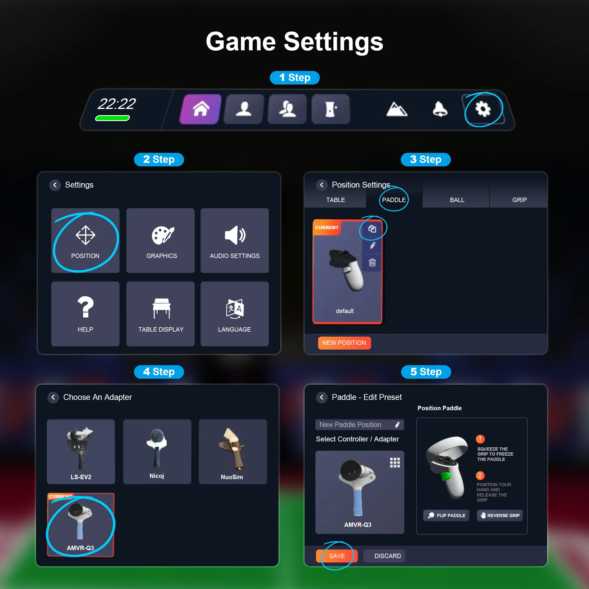 AMVR Empuñadura paleta tenis de mesa VR para Meta Quest 3 - imagen 4
