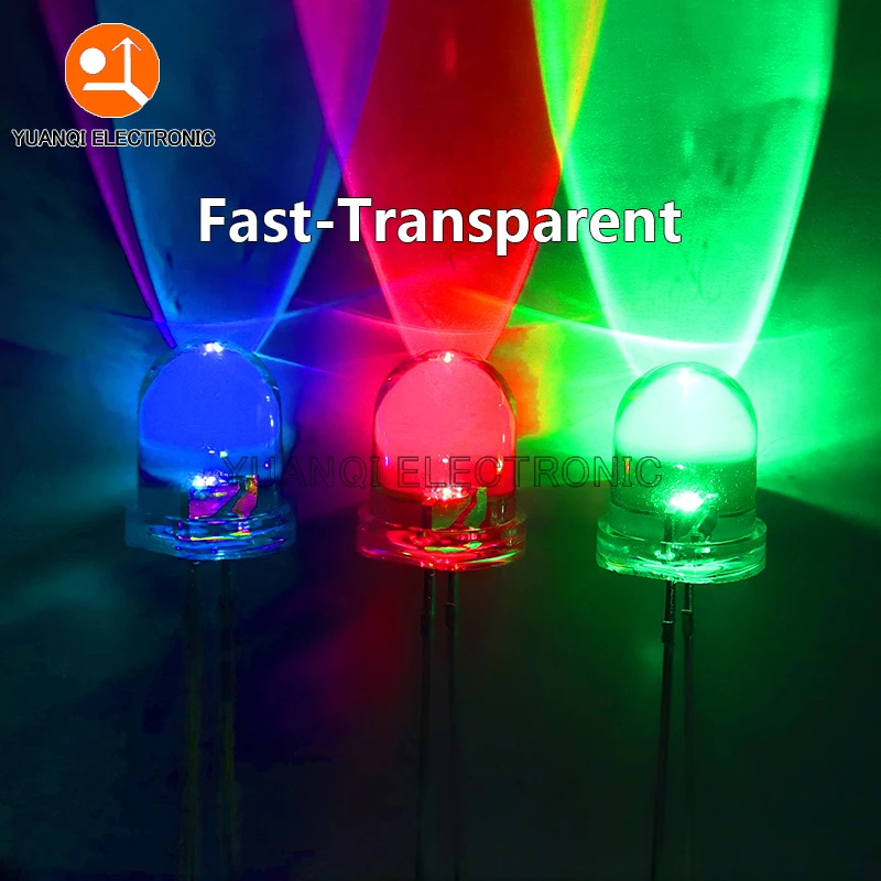 10 Uds F8 8mm rápido/lento RGB Flash rojo verde azul Arco Iris diodo emisor de luz multicolor LED redondo Kit de bricolaje a todo Color
