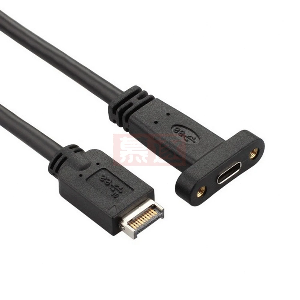 USB3.1 USB 3.1 Cabecera del panel frontal tipo E tipo E a USB-C tipo C Cable de extensión hembra con tornillo de montaje en panel - imagen 3