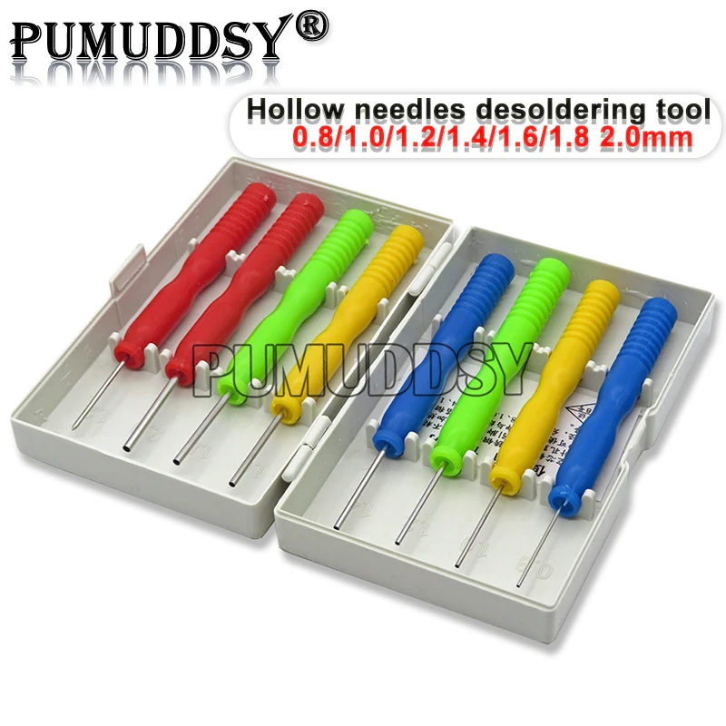 Herramienta de desoldadura de agujas huecas, componentes electrónicos de acero inoxidable, 8 unidades por lote con caja